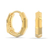 925 Sterling Silver 18K Gold-Plated Faceted Huggie Hoop Earrings for Women Teen