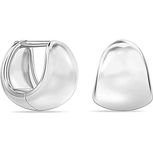 925 Sterling Silver Small Post Flat Huggie Hoop Earrings For Men