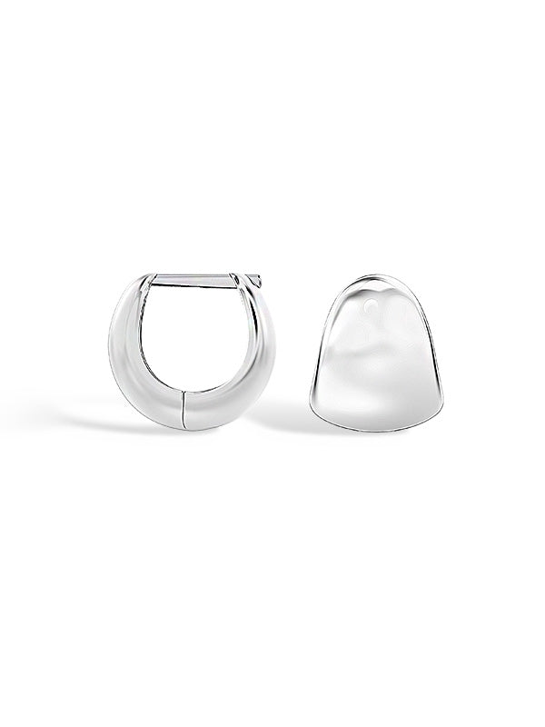 Flat Huggie Post Hoops