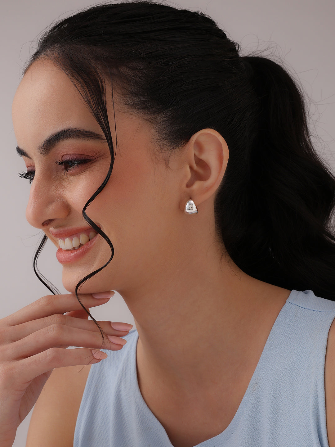 Flat Huggie Post Hoops