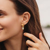 925 Sterling Silver 14K Gold-Plated Post Huggie Hoop Earrings for Women Teen