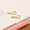 925 Sterling Silver 14K Gold-Plated Post Huggie Hoop Earrings for Women Teen