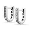 925 Sterling Silver CZ U Shaped Huggie Hoop Earrings for Women Teen