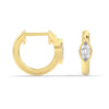 925 Sterling Silver 14K Gold-Plated Post Ultra Thick Small Huggie Hoop Earrings for Women Teen