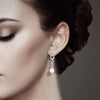 925 Sterling Silver 18K Gold-Plated Link Chain Pearl Drop Hoop Earrings for Women Teen