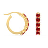 925 Sterling Silver Gold-Plated Birthstone Huggie Hoop Click Top Earrings for Women Girls