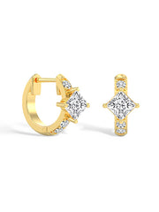 Santina Cross Charm CZ Women's Huggie Hoops