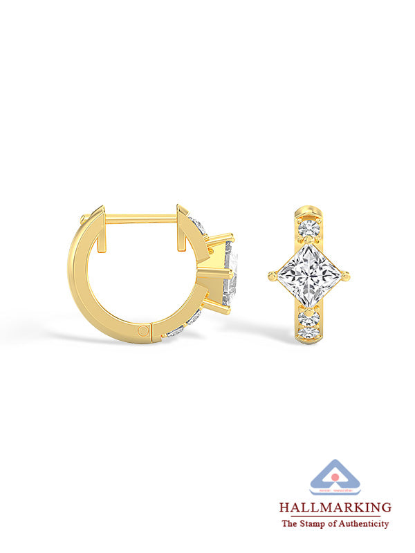 Santina Cross Charm CZ Women's Huggie Hoops