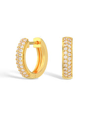 Gold CZ Huggie Hoops