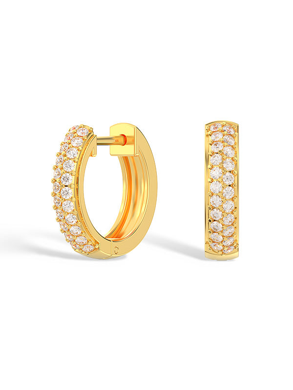 Gold CZ Huggie Hoops