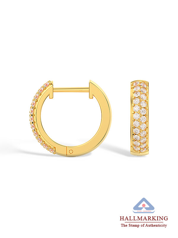 Gold CZ Huggie Hoops