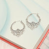 925 Sterling Silver Filigree Click Top Hoop Earrings for Women and Girls