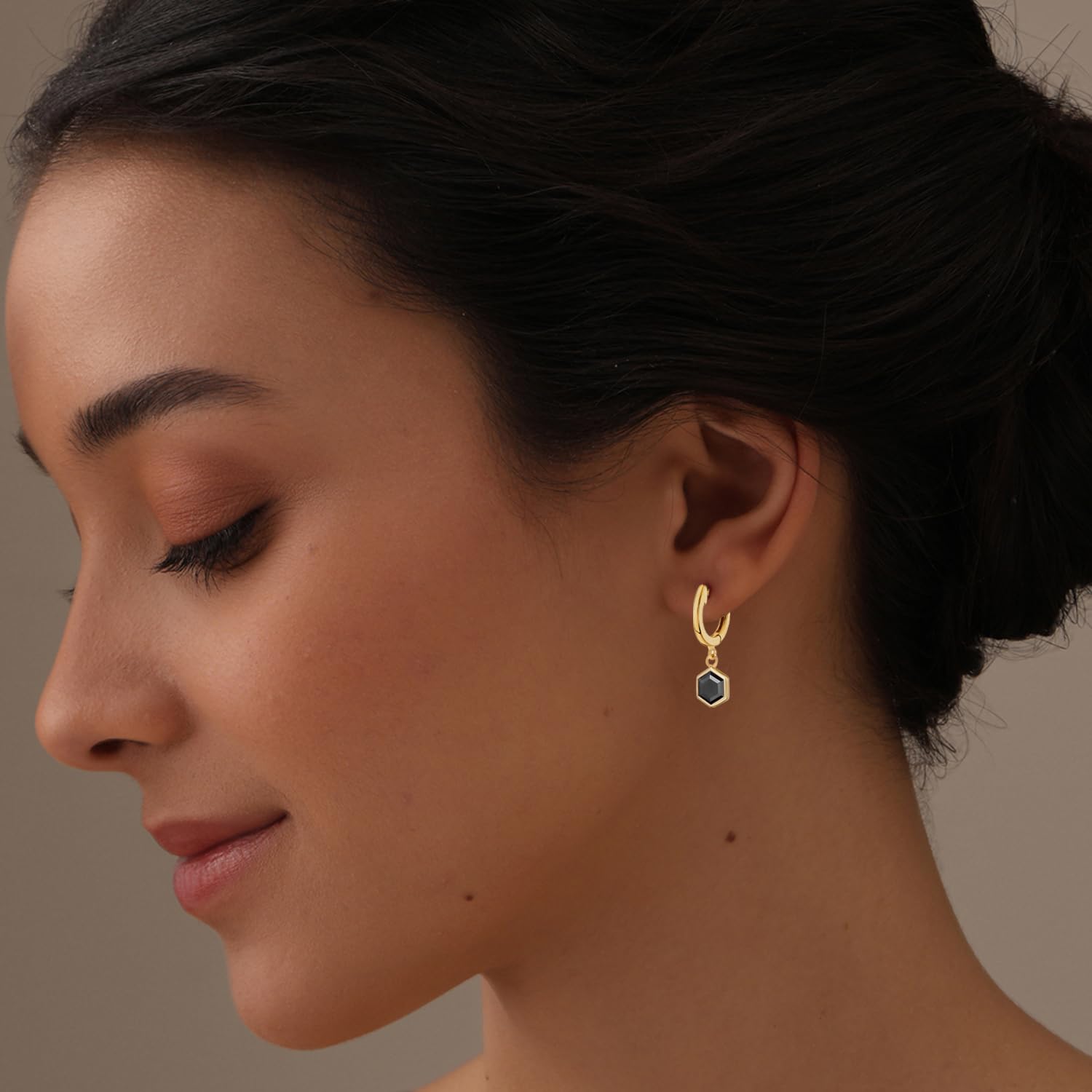 Gold Drop Huggie Hoops