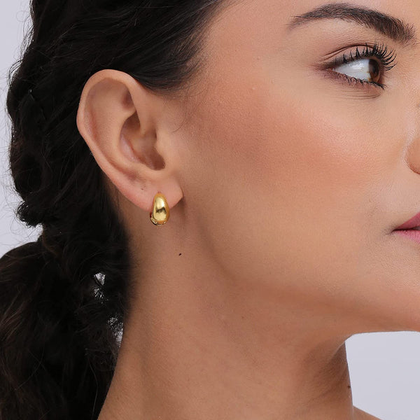 925 Sterling Silver 14K Gold-Plated SMALL Huggie Hoop Earrings for Women