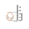 925 Sterling Silver CZ Rose Gold-Plated Mother of Pearl Hexagon Hoop Earrings for Women Teen