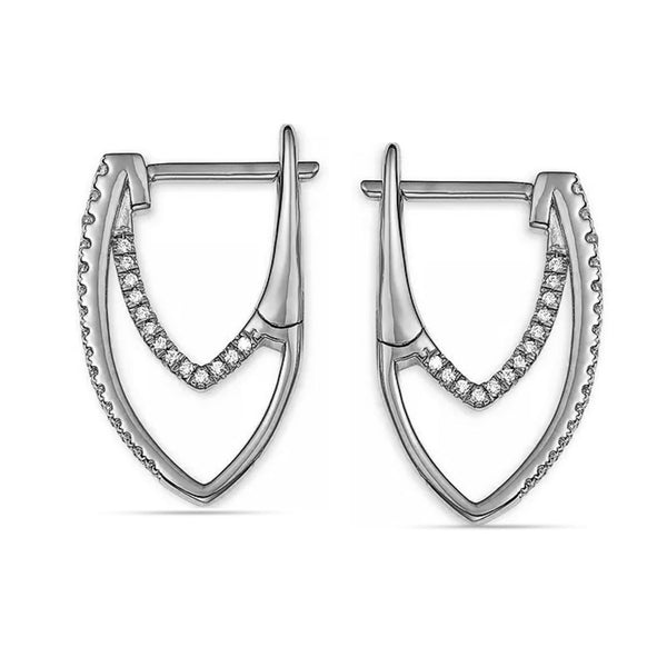 925 Sterling Silver 14K Cubic Zirconia Hoop Earrings for Women
