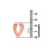 925 Sterling Silver Rose-Gold Plated Love Filigree Heart Huggie Chunky Hoop Earrings for Women