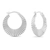 925 Sterling Silver Swirl Textured Round Click-Top Hoop Earrings for Women