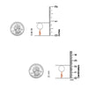 925 Sterling Silver Cubic Zirconia Sparkling Freehand Drop Dangler Heart Huggie Hoop Earrings for Women and Girls