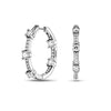 925 Sterling Silver Antique Sparkling Cubic Zirconia Pave Bars Small Hoop Earrings for Women and Girls