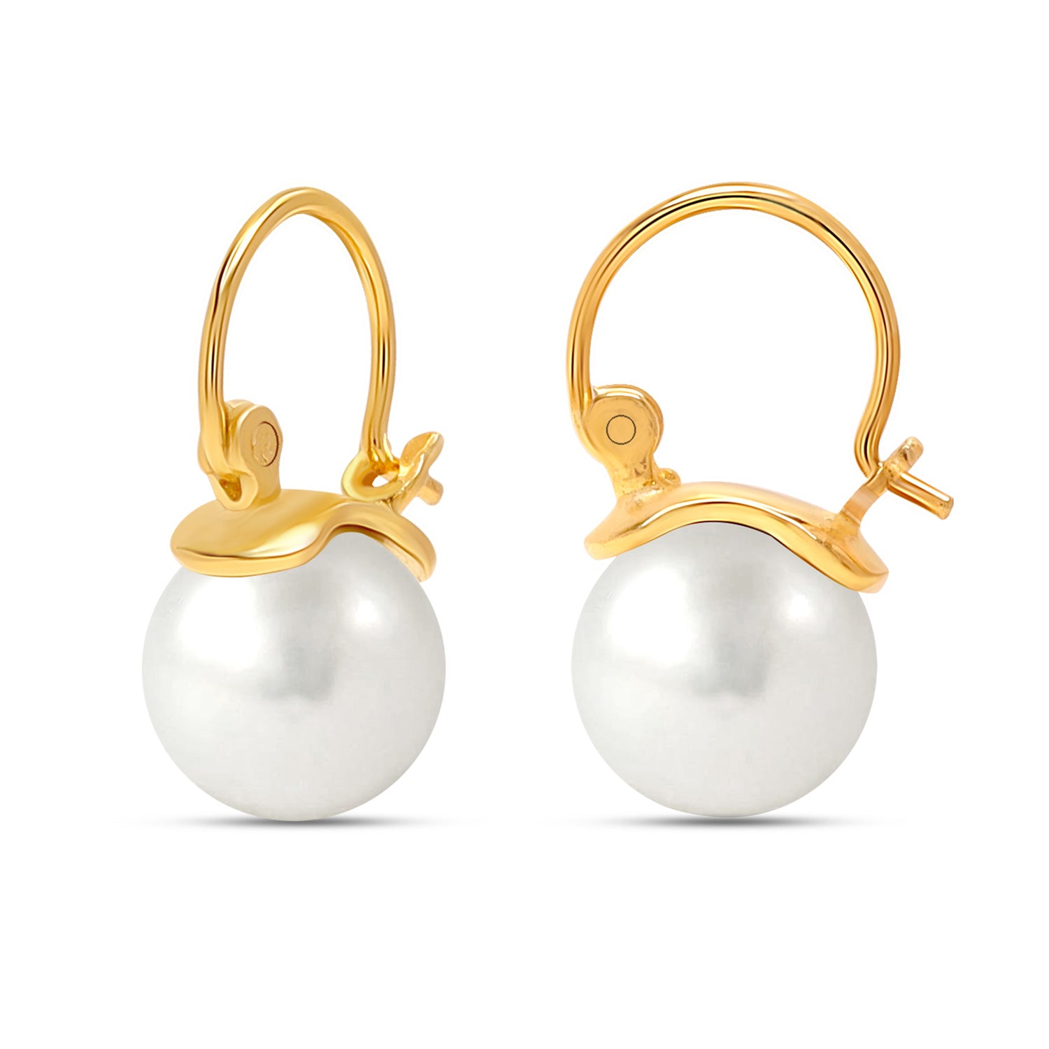 Gold Drop Hoop Earrings