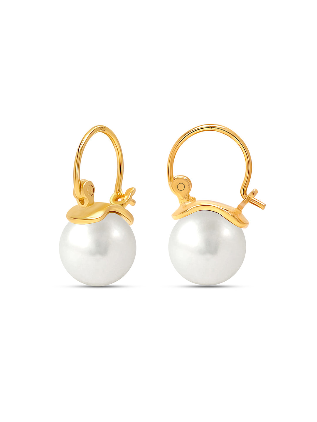 Gold Drop Hoop Earrings