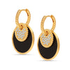 925 Sterling Silver 14K Gold Plated Cubic Zirconia Mother of Pearl Pave Convertible Drop Dangle Earrings for Women