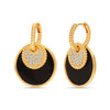 925 Sterling Silver 14K Gold Plated Cubic Zirconia Mother of Pearl Pave Convertible Drop Dangle Earrings for Women