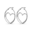 925 Sterling Silver Heart Shape Hoop Earrings for Women and Girls