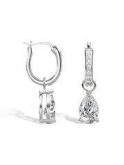 CZ Italian Drop Dangle Hoops
