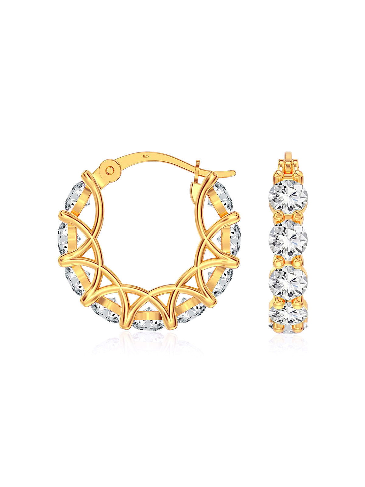 Flash Gold Click-Top Hoop Earrings