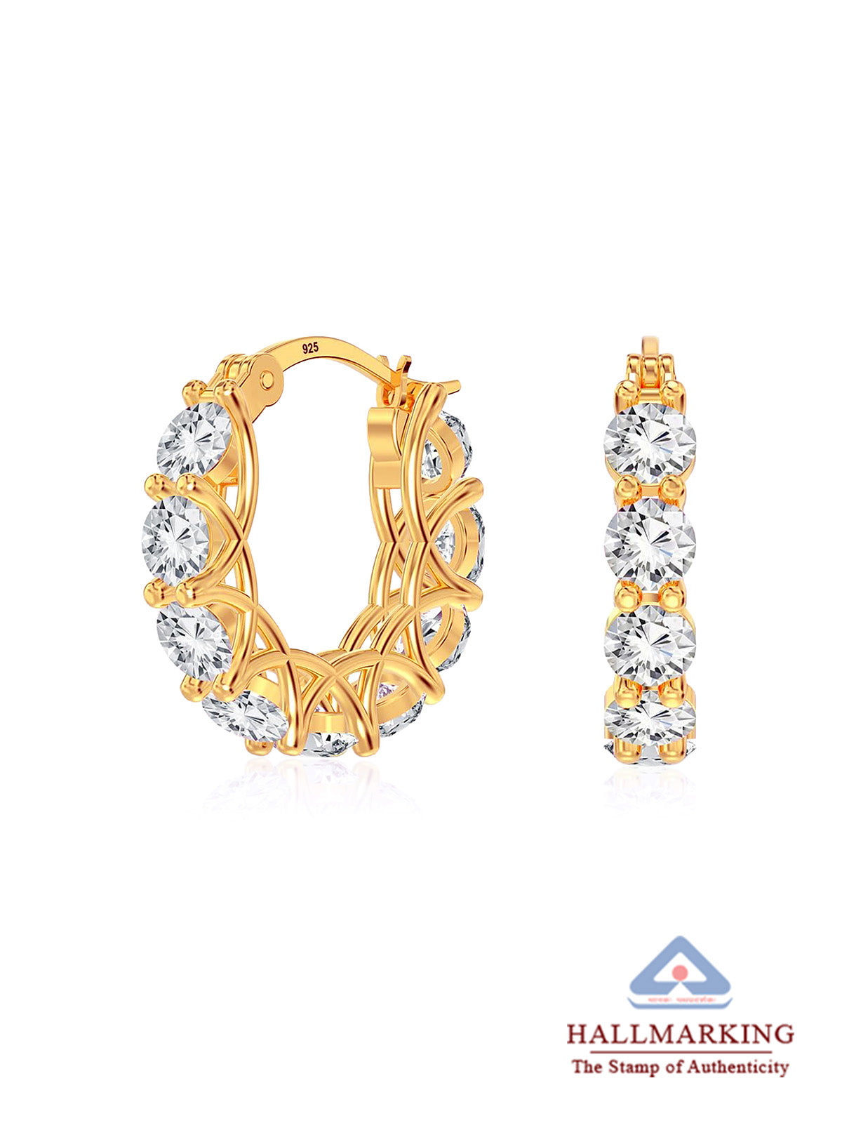 Flash Gold Click-Top Hoop Earrings