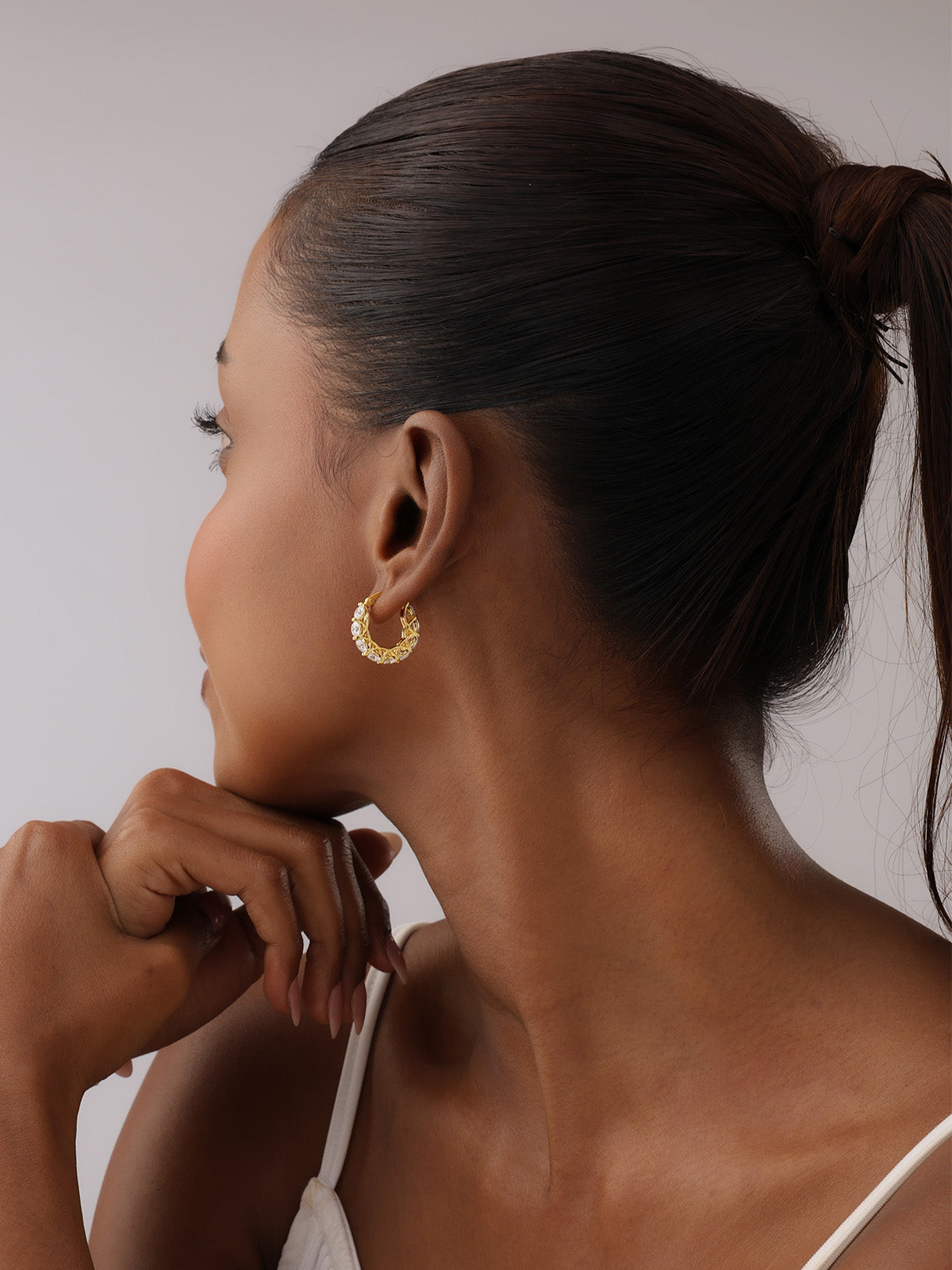 Flash Gold Click-Top Hoop Earrings