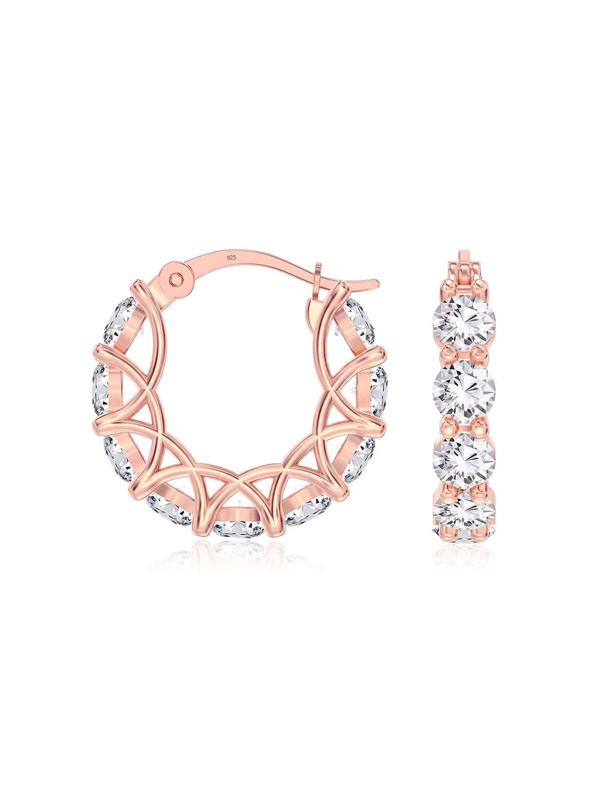 Rose Gold Click-Top Hoop Earrings