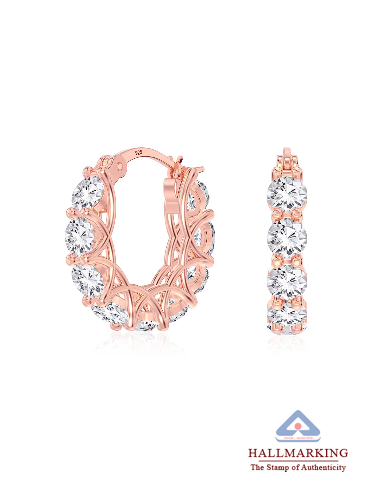 Rose Gold Click-Top Hoop Earrings