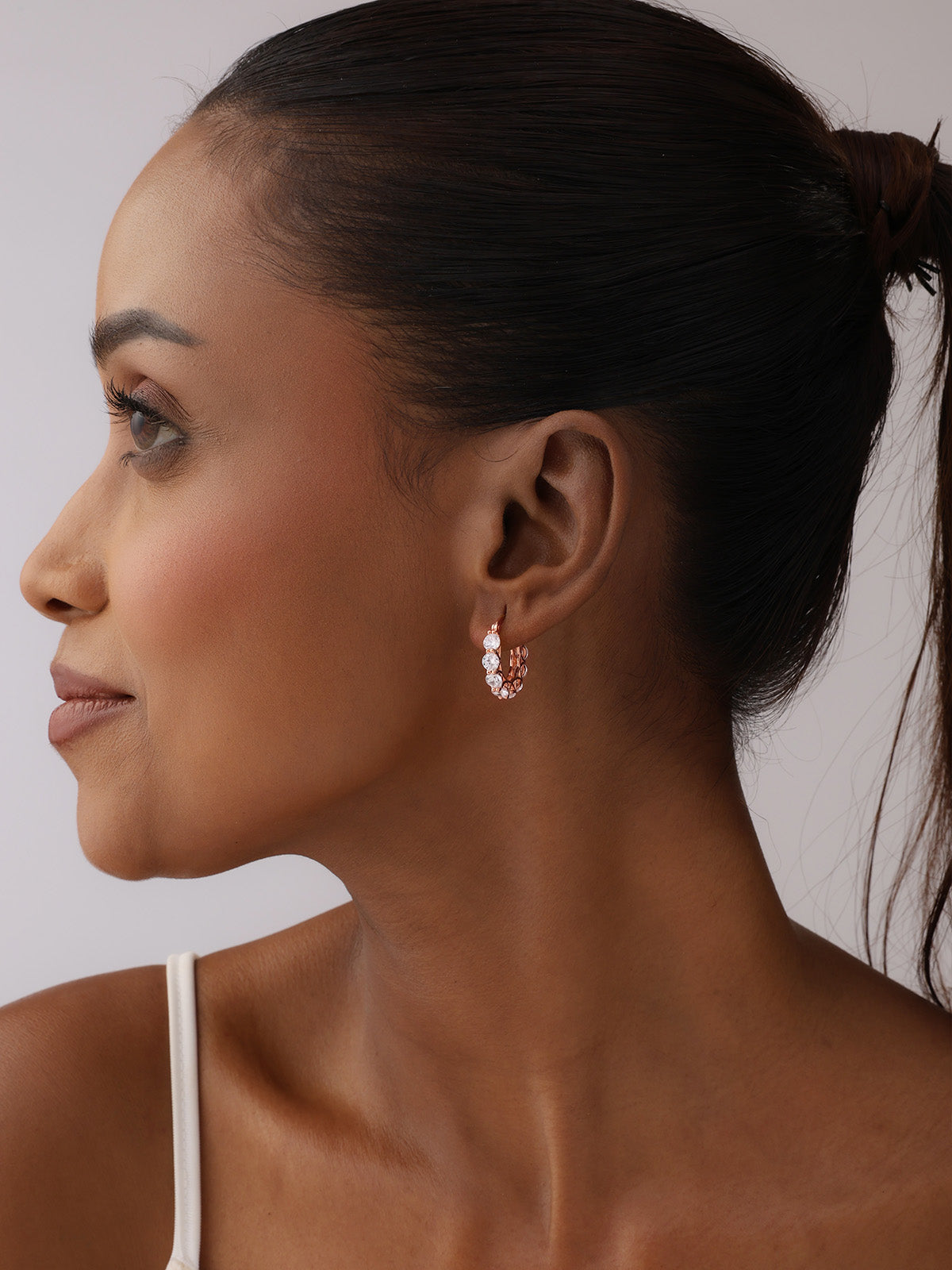 Rose Gold Click-Top Hoop Earrings