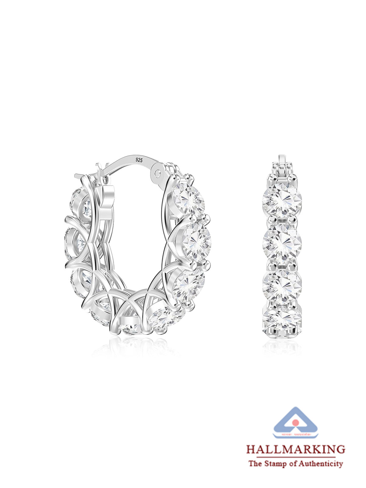 Silver Click-Top Hoop Earrings