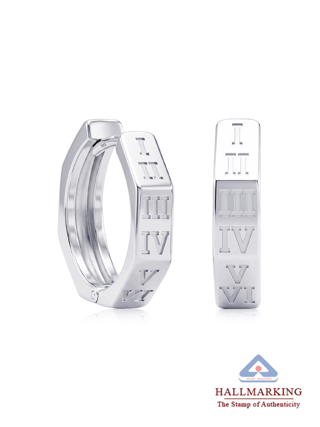 Men's Silver Huggie Earrings