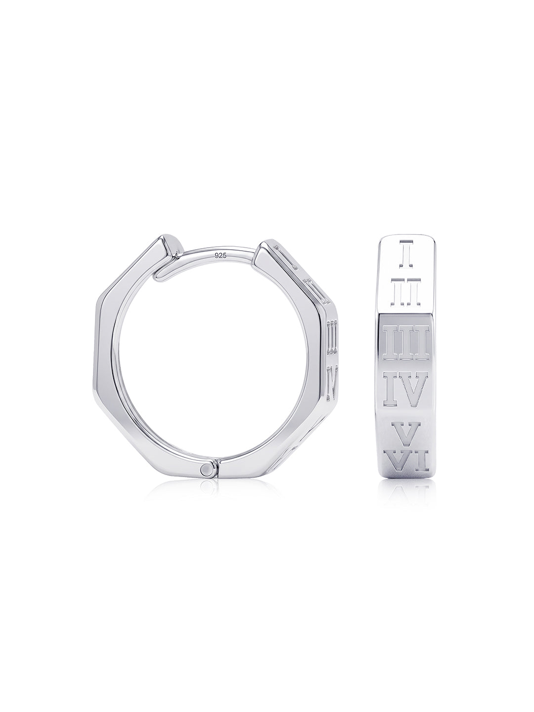 Men's Silver Huggie Earrings