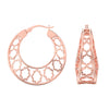 925 Sterling Silver Small Mesh Filigree Handmade Round Basket Weaven Hoop Earrings for Women Teen