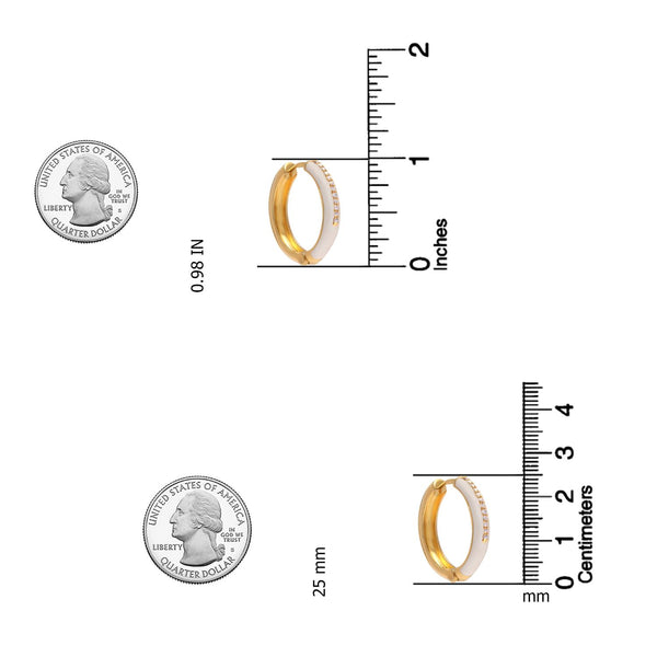925 Sterling Silver 14K Gold Plated CZ Hypoallergenic Cute Colorful Chunky Huggie Hoop Earrings for Women Teen
