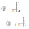 925 Sterling Silver 14K Gold Plated CZ Butterfly Sparkly Crystal Huggie Hoops Earrings for Women
