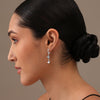 925 Sterling Silver Rhodium-Plated Cubic Zirconia Lightweight Double Butterfly Dangle Drop Huggie Hoop Earrings for Women
