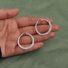 925 Sterling Silver Handmade Lightweight Textured Full Circle Minimal Open Hoop Earrings for Women