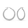 925 Sterling Silver Handmade Lightweight Textured Full Circle Minimal Open Hoop Earrings for Women