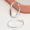 925 Sterling Silver Oval Shape Classic Click-Top Hoop Earrings for Women