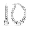 925 Sterling Silver Classic Beaded Round Hoop Earrings for Women Teen