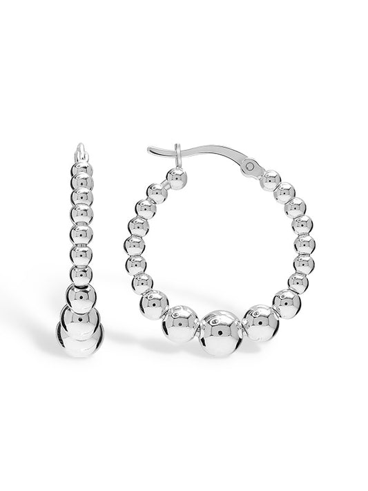 Classic Beaded Round Hoops