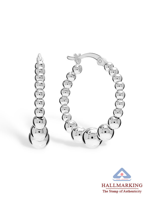 Classic Beaded Round Hoops