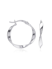 Spira Twisted Spiral Click-Top Women's Hoop Earrings